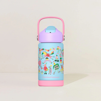 Unrefined Stainless Steel Kid's Drink Bottle 360ml (Blue/Pink)